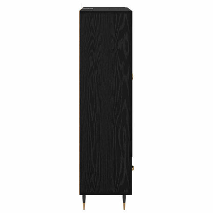 vidaXL Highboard Black Oak 69.5 x 31 x 115 cm Engineered Wood