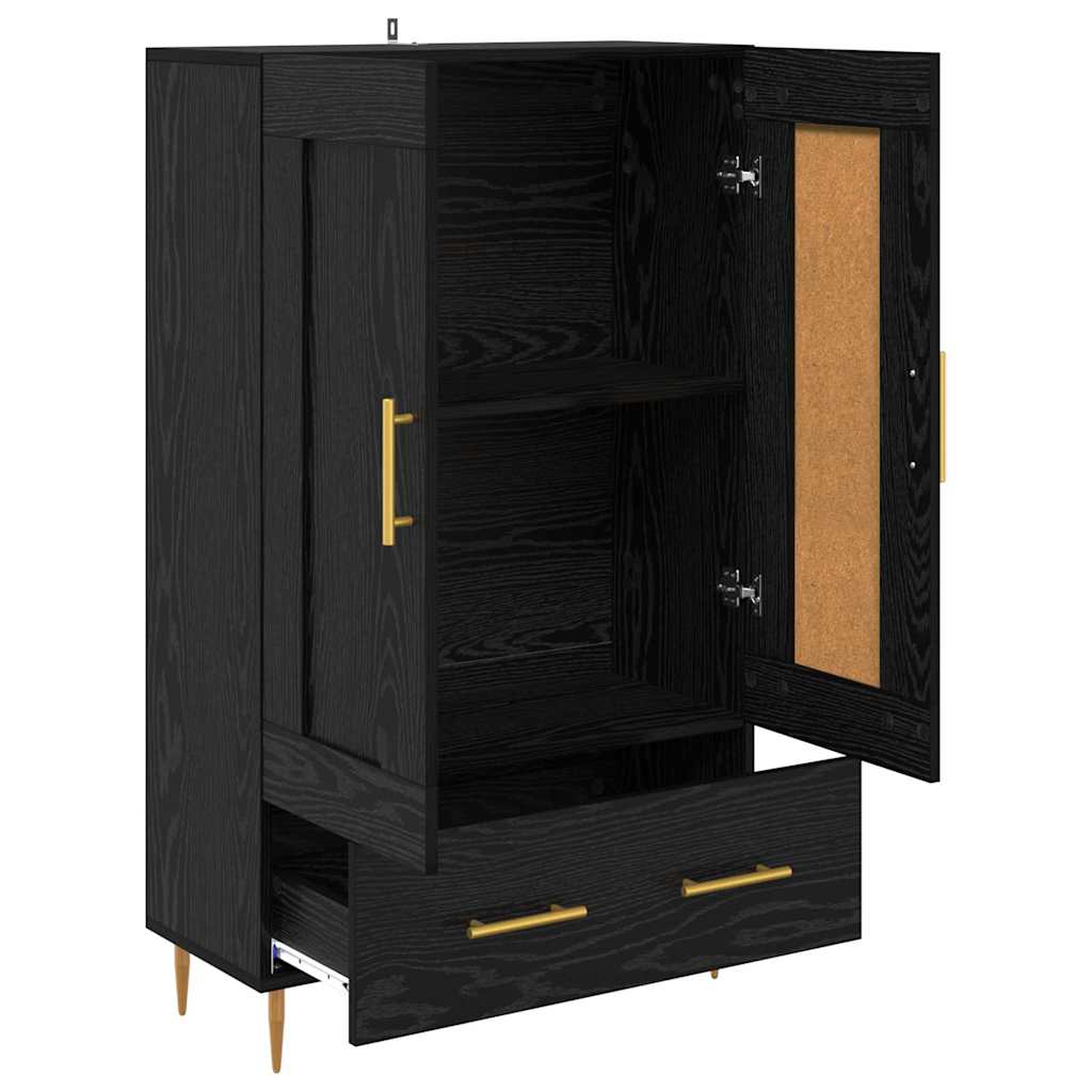 vidaXL Highboard Black Oak 69.5 x 31 x 115 cm Engineered Wood