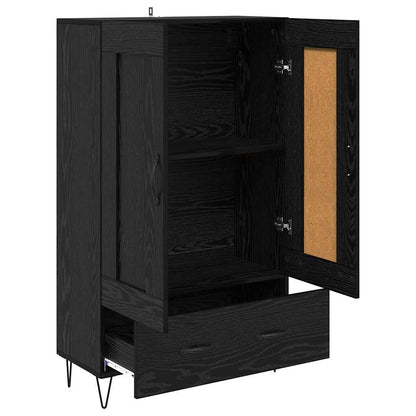 vidaXL Highboard Black Oak 69.5 x 31 x 115 cm Engineered Wood