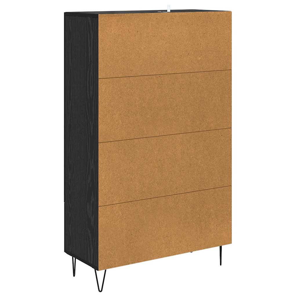 vidaXL Highboard Black Oak 69.5 x 31 x 115 cm Engineered Wood