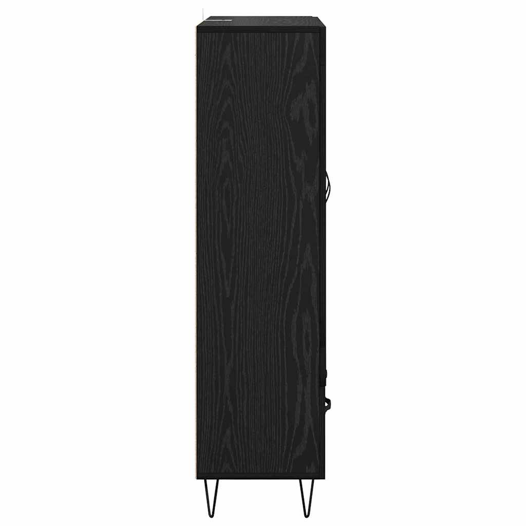 vidaXL Highboard Black Oak 69.5 x 31 x 115 cm Engineered Wood