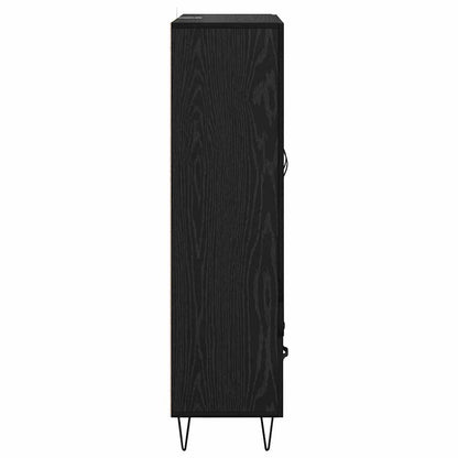 vidaXL Highboard Black Oak 69.5 x 31 x 115 cm Engineered Wood