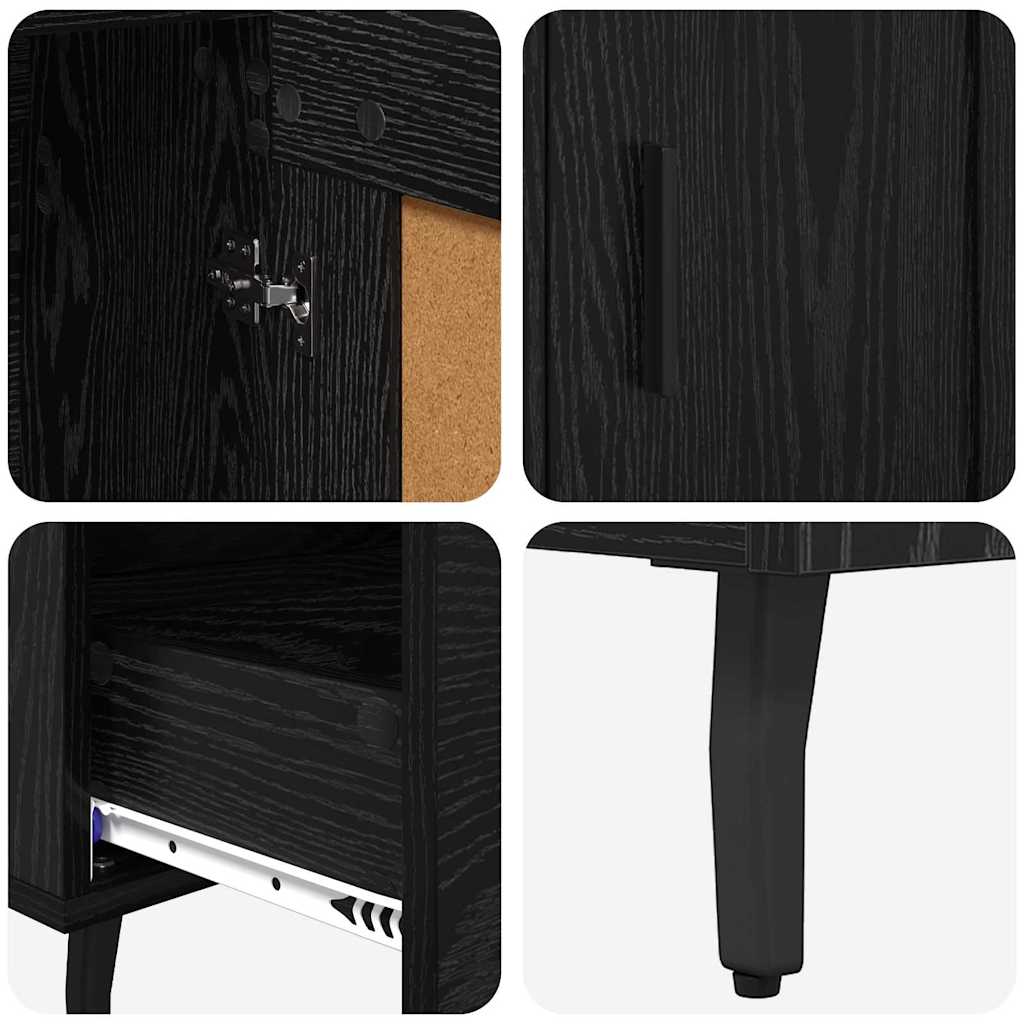 vidaXL Highboard Black Oak 69.5 x 31 x 115 cm Engineered Wood