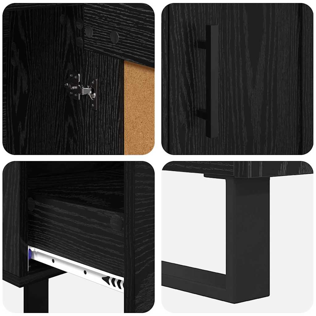 vidaXL Highboard Black Oak 69.5 x 31 x 115 cm Engineered Wood
