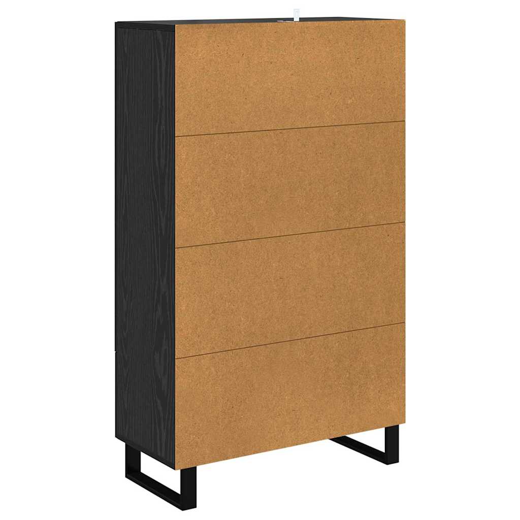 vidaXL Highboard Black Oak 69.5 x 31 x 115 cm Engineered Wood