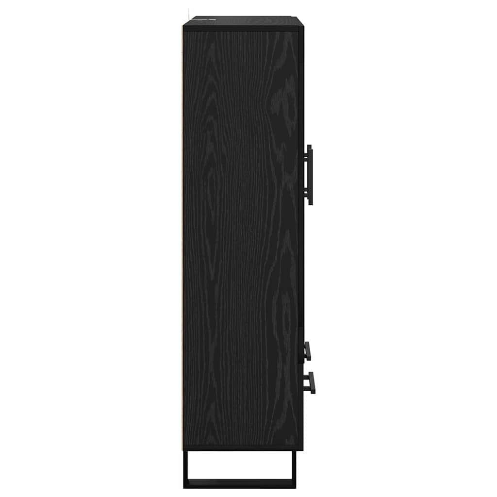 vidaXL Highboard Black Oak 69.5 x 31 x 115 cm Engineered Wood