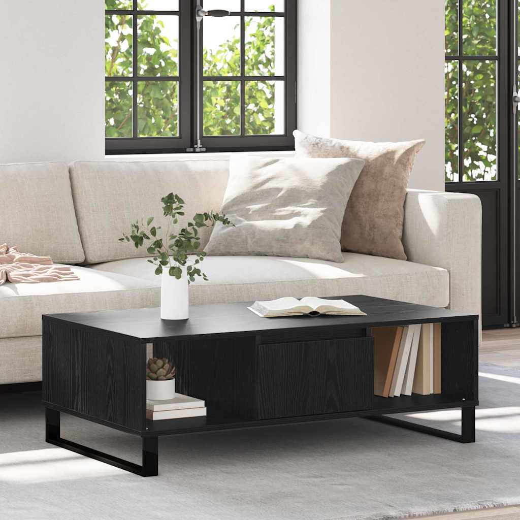 vidaXL Coffee Table Black Oak 104 x 60 x 35 cm Engineered Wood
