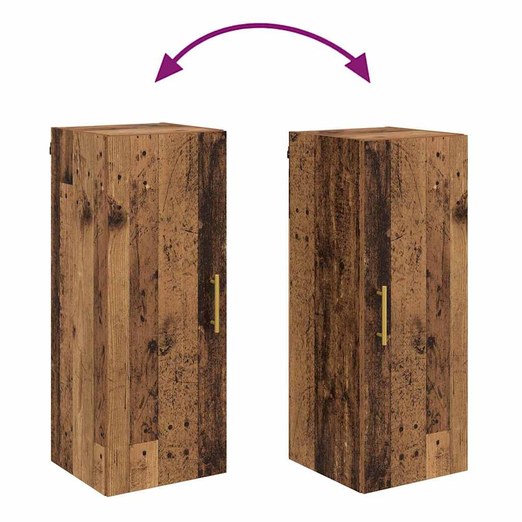 vidaXL Wall Mounted Cabinet Old Wood 34.5 x 34 x 90 cm Engineered Wood