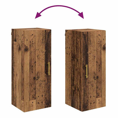 vidaXL Wall Mounted Cabinet Old Wood 34.5 x 34 x 90 cm Engineered Wood