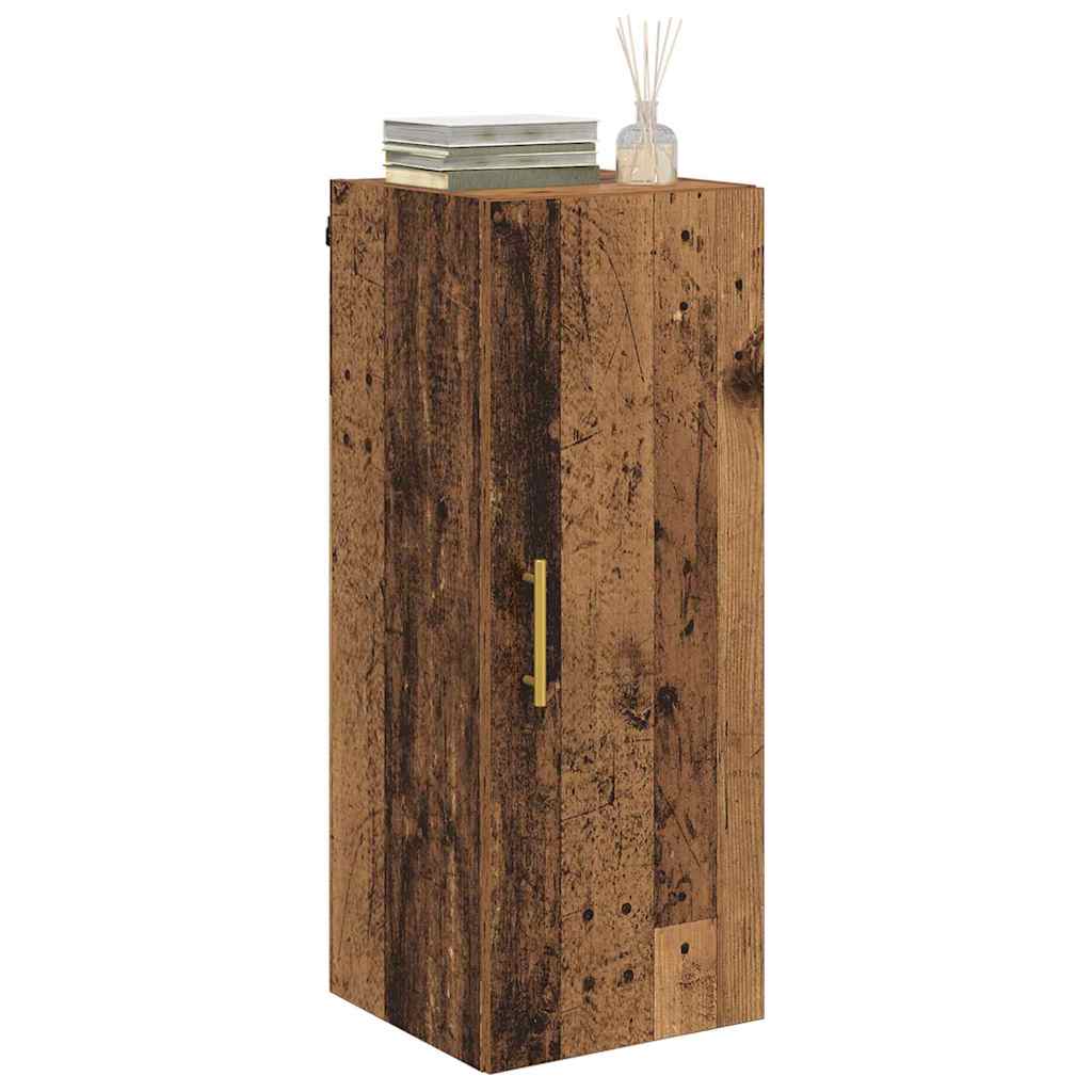 vidaXL Wall Mounted Cabinet Old Wood 34.5 x 34 x 90 cm Engineered Wood