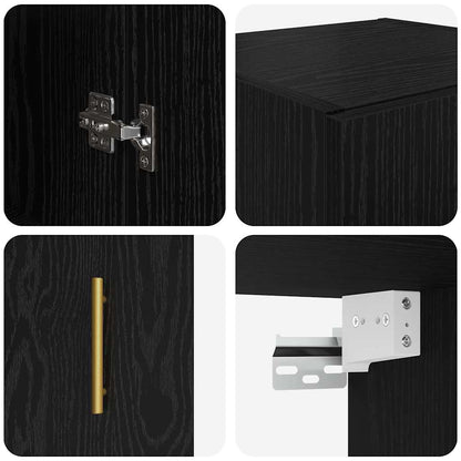 vidaXL Wall Mounted Cabinet Black Oak 34.5 x 34 x 90 cm