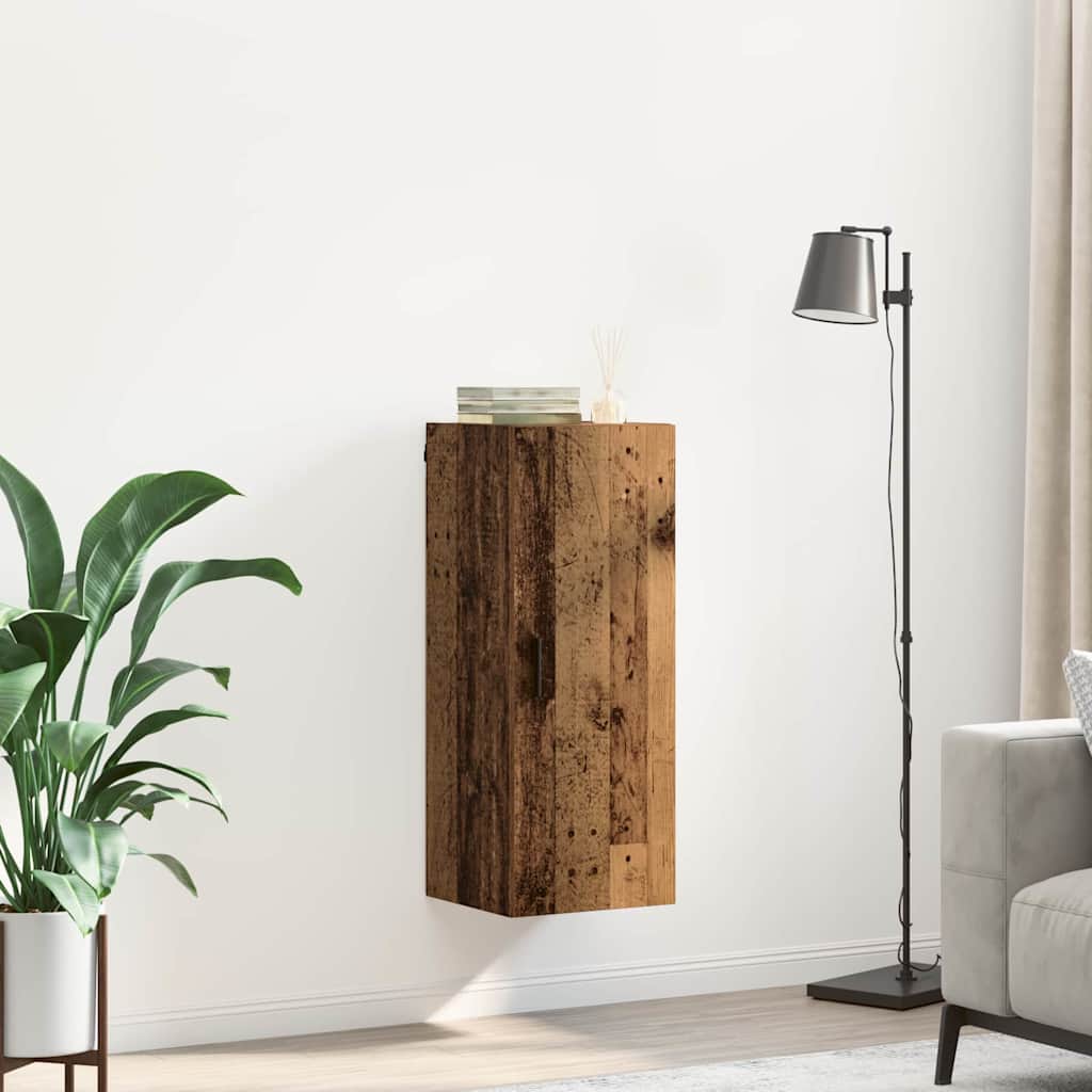 vidaXL Wall Mounted Cabinet Old Wood 34.5 x 34 x 90 cm Engineered Wood