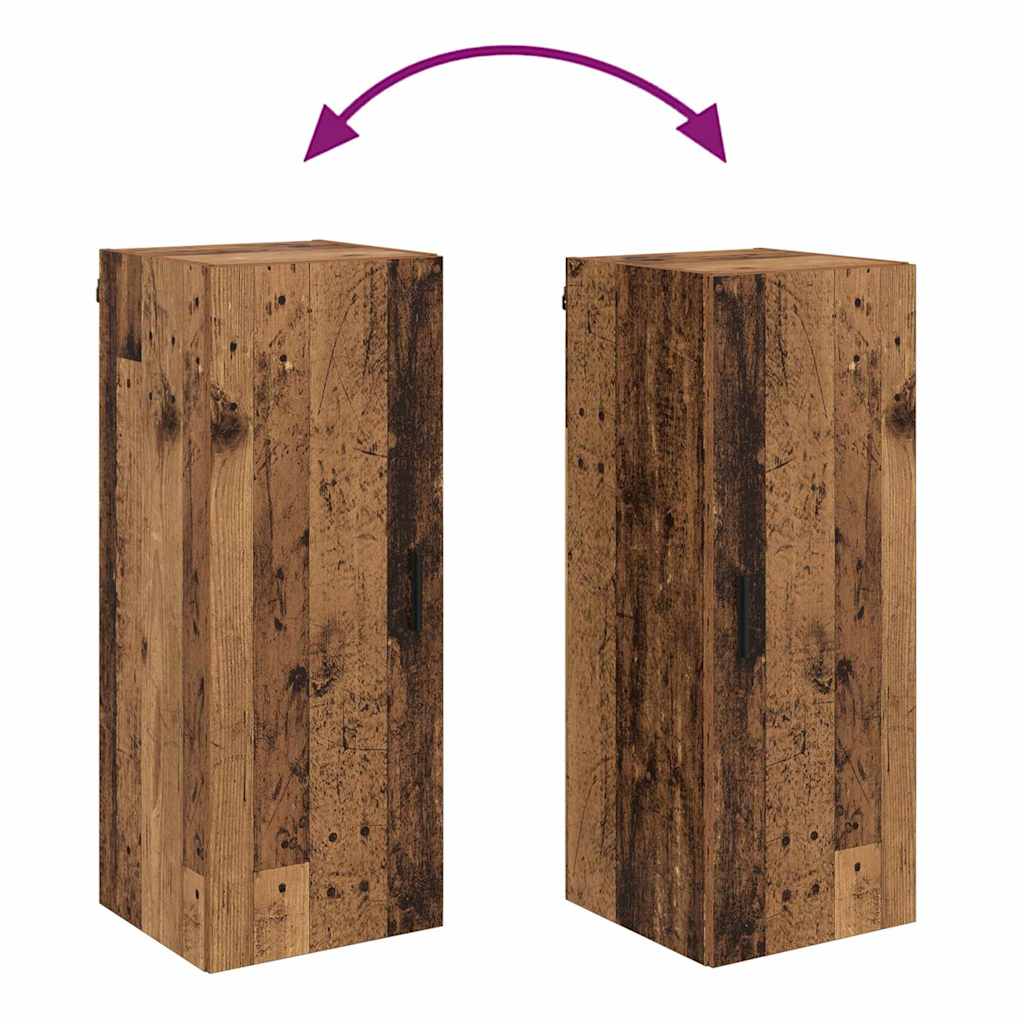 vidaXL Wall Mounted Cabinet Old Wood 34.5 x 34 x 90 cm Engineered Wood