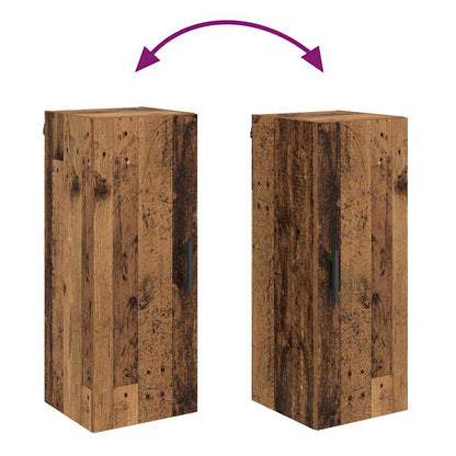 vidaXL Wall Mounted Cabinet Old Wood 34.5 x 34 x 90 cm Engineered Wood