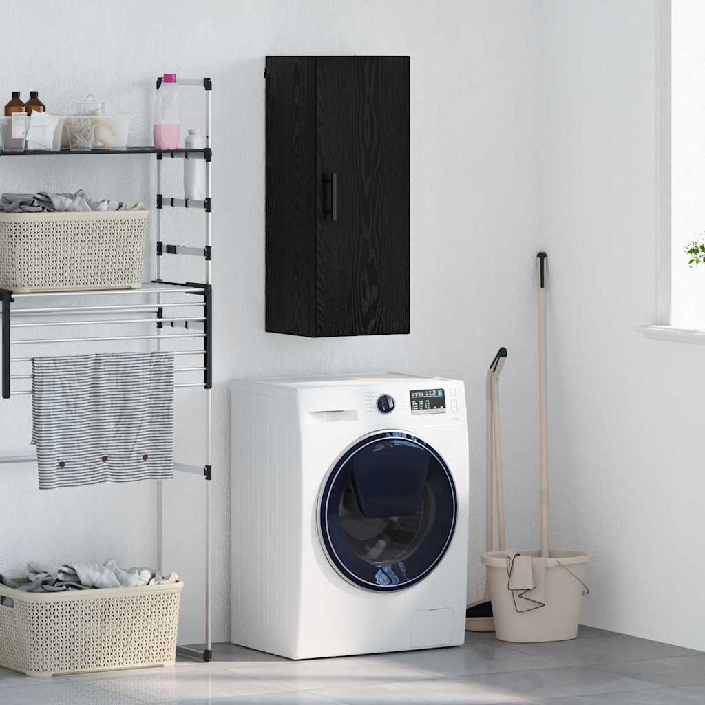 vidaXL Wall Mounted Cabinet Black Oak 34.5 x 34 x 90 cm