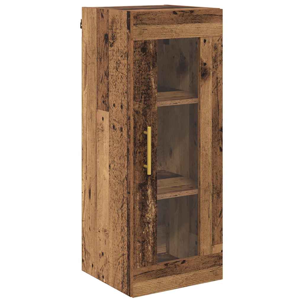 vidaXL Wall Mounted Cabinet Old Wood 34.5 x 34 x 90 cm