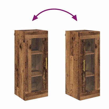 vidaXL Wall Mounted Cabinet Old Wood 34.5 x 34 x 90 cm