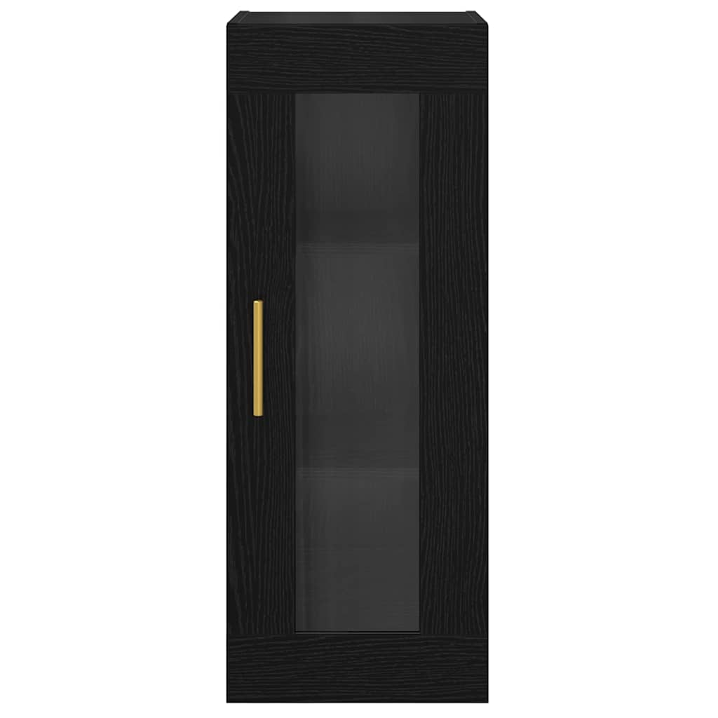 vidaXL Wall Mounted Cabinet Black Oak 34.5 x 34 x 90 cm