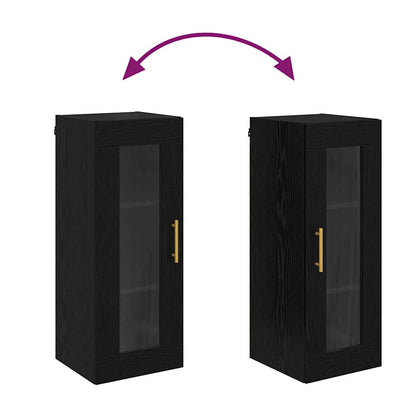 vidaXL Wall Mounted Cabinet Black Oak 34.5 x 34 x 90 cm
