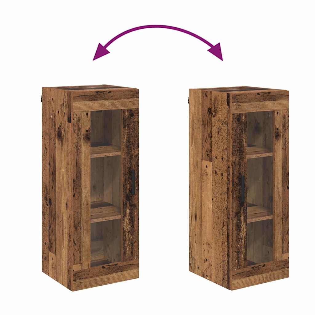vidaXL Wall Mounted Cabinet Old Wood 34.5 x 34 x 90 cm