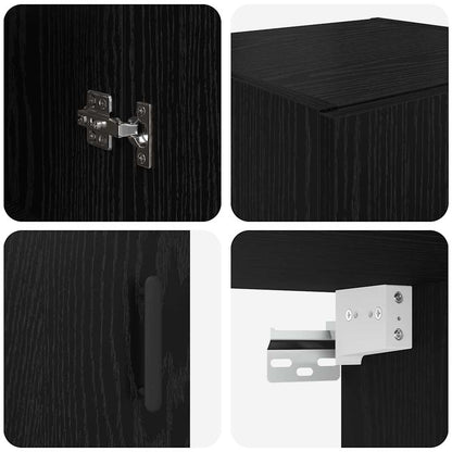 vidaXL Wall Mounted Cabinet Black Oak 34.5 x 34 x 90 cm
