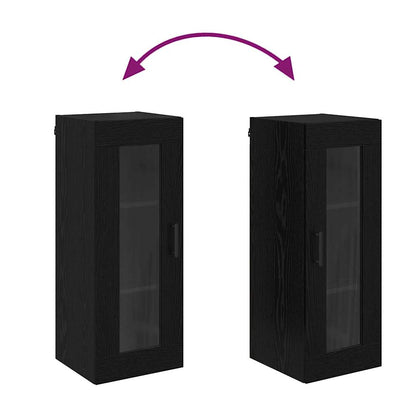 vidaXL Wall Mounted Cabinet Black Oak 34.5 x 34 x 90 cm