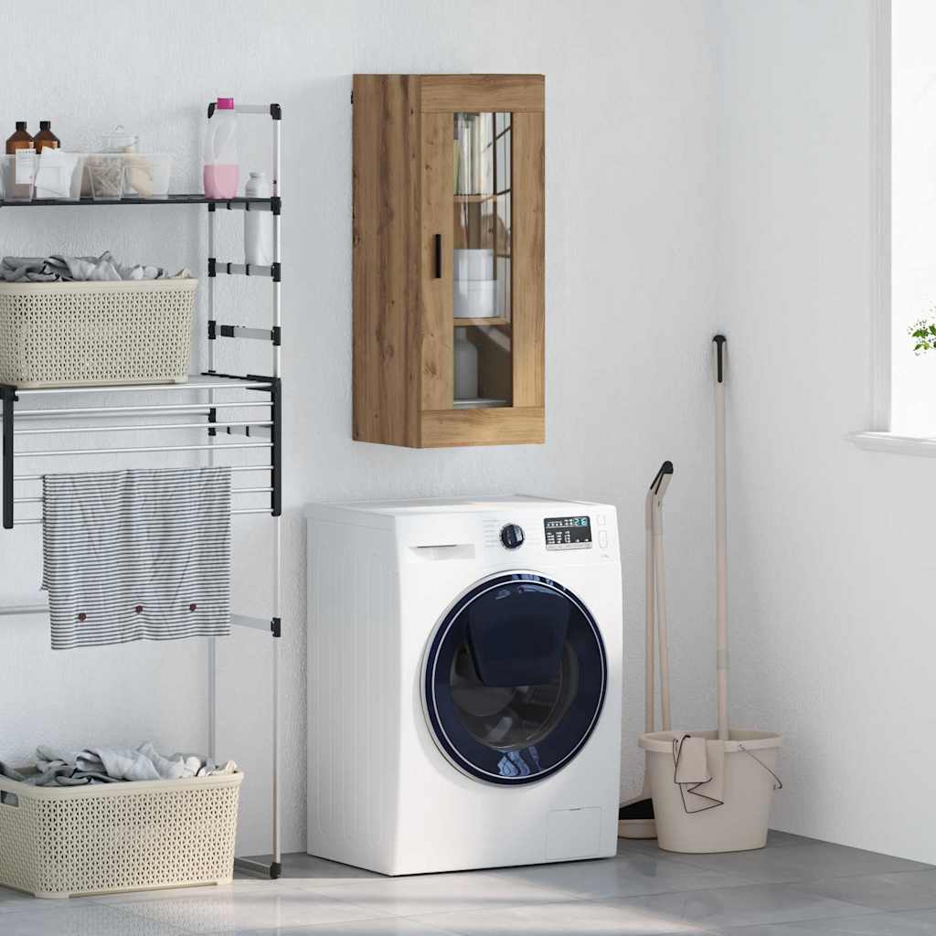 vidaXL Wall Mounted Cabinet Artisan Oak 34.5 x 34 x 90 cm