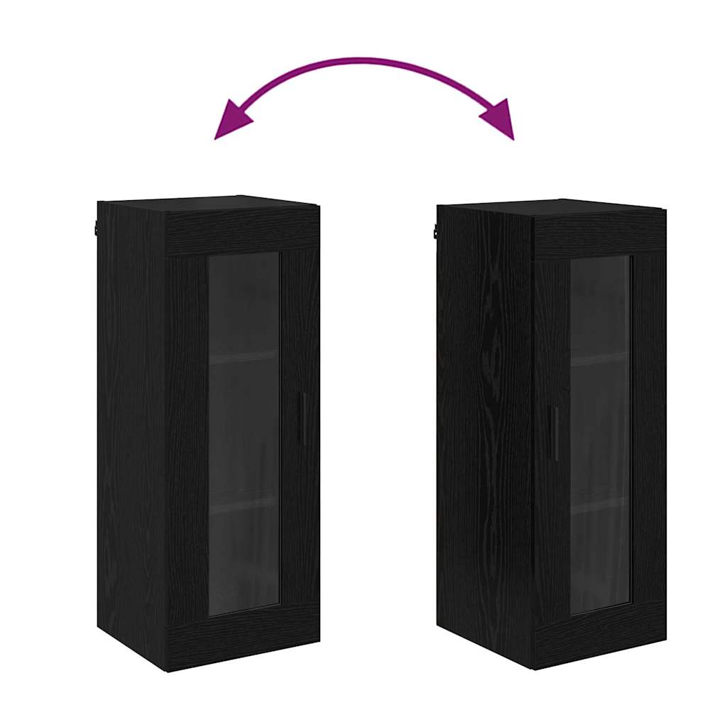 vidaXL Wall Mounted Cabinet Black Oak 34.5 x 34 x 90 cm