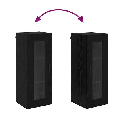 vidaXL Wall Mounted Cabinet Black Oak 34.5 x 34 x 90 cm