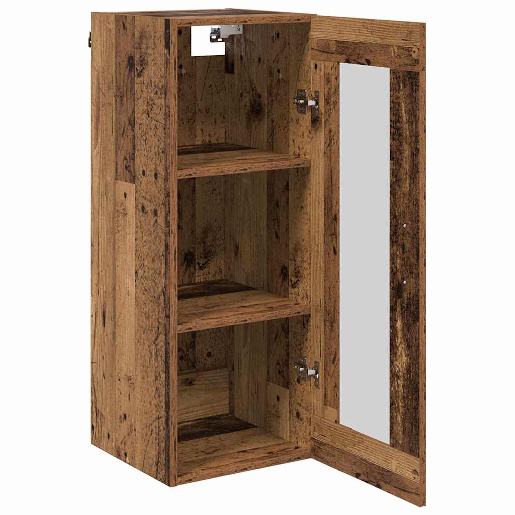 vidaXL Wall Mounted Cabinet Old Wood 34.5 x 34 x 90 cm