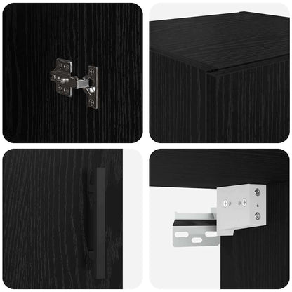 vidaXL Wall Mounted Cabinet Black Oak 34.5 x 34 x 90 cm