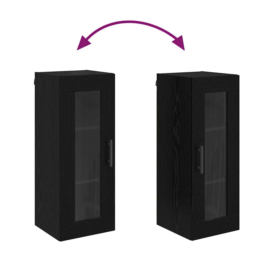 vidaXL Wall Mounted Cabinet Black Oak 34.5 x 34 x 90 cm