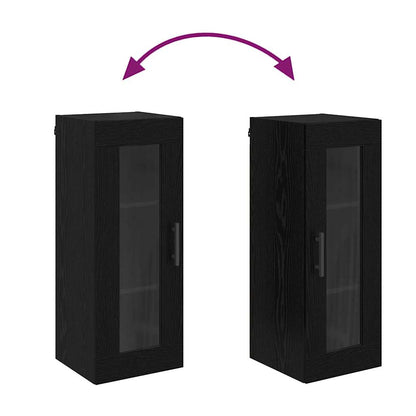 vidaXL Wall Mounted Cabinet Black Oak 34.5 x 34 x 90 cm