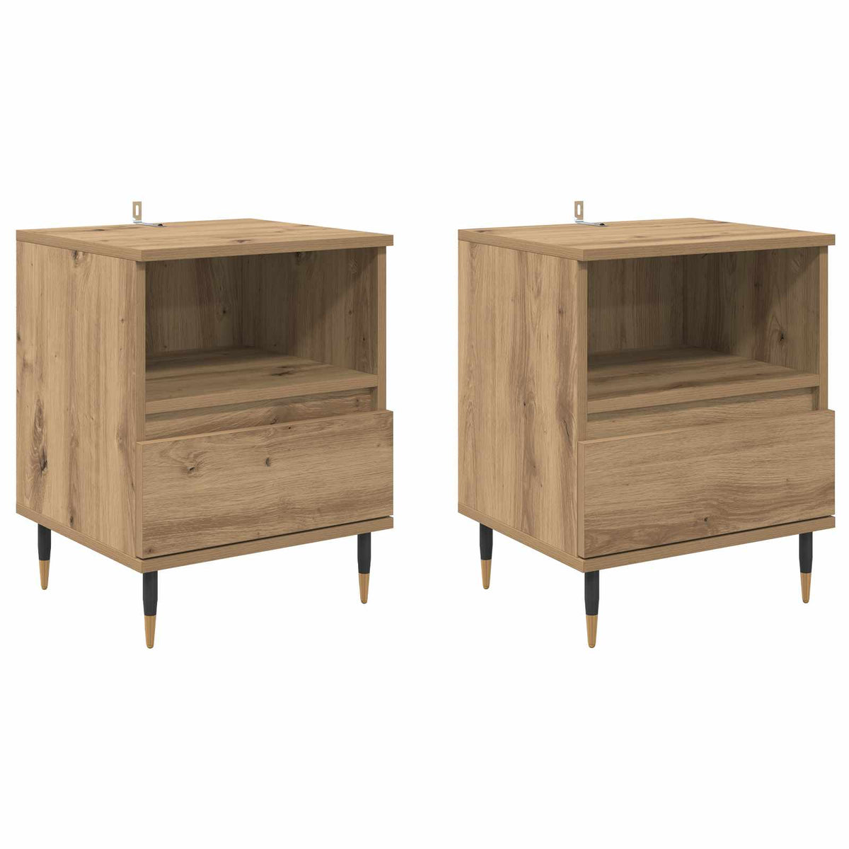 vidaXL Bedside Cabinet 2 pcs Artisan Oak 40 x 35 x 50 cm