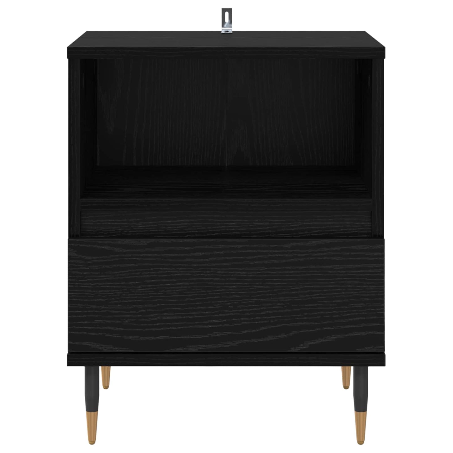 vidaXL Bedside Cabinet Black Oak 40 x 35 x 50 cm Engineered Wood