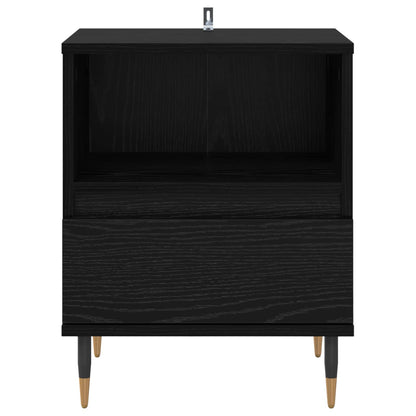 vidaXL Bedside Cabinet Black Oak 40 x 35 x 50 cm Engineered Wood