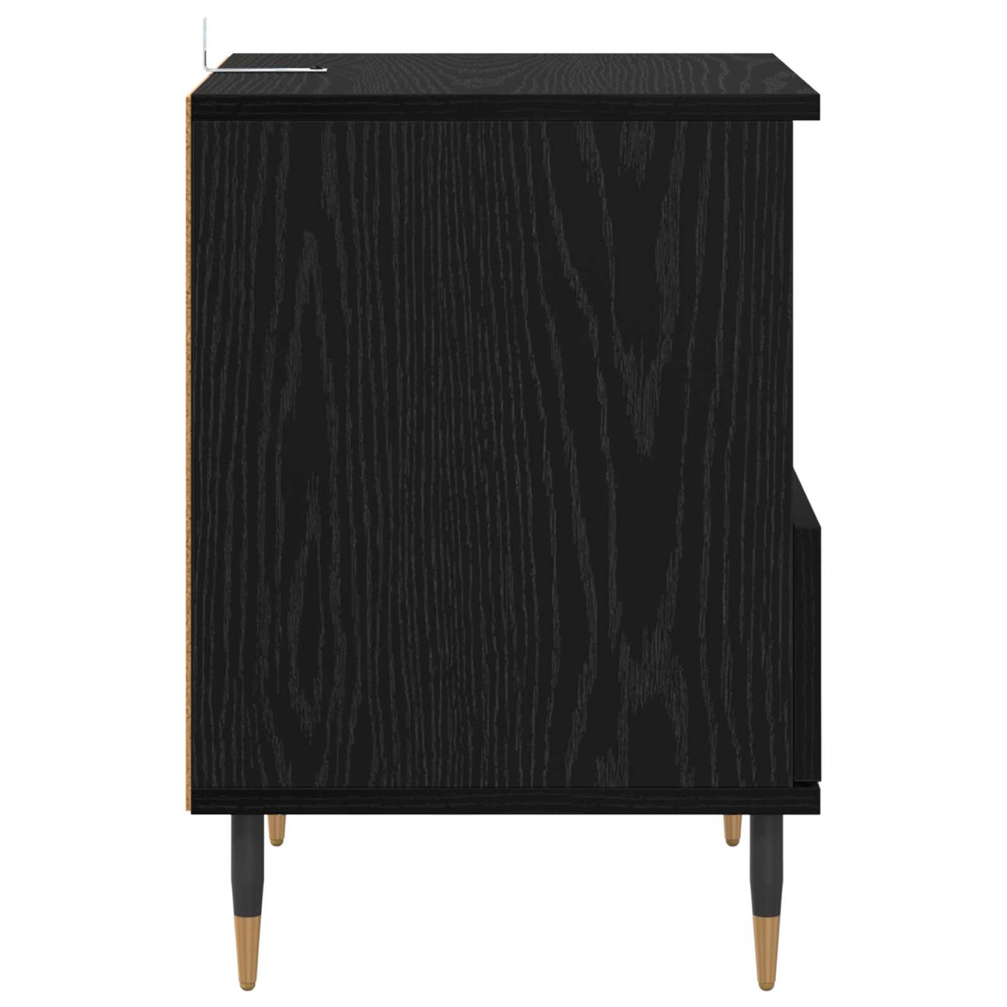 vidaXL Bedside Cabinet Black Oak 40 x 35 x 50 cm Engineered Wood