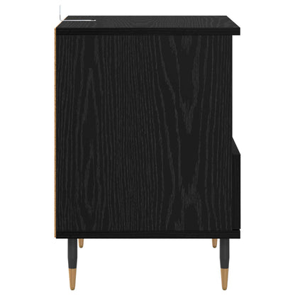 vidaXL Bedside Cabinet Black Oak 40 x 35 x 50 cm Engineered Wood