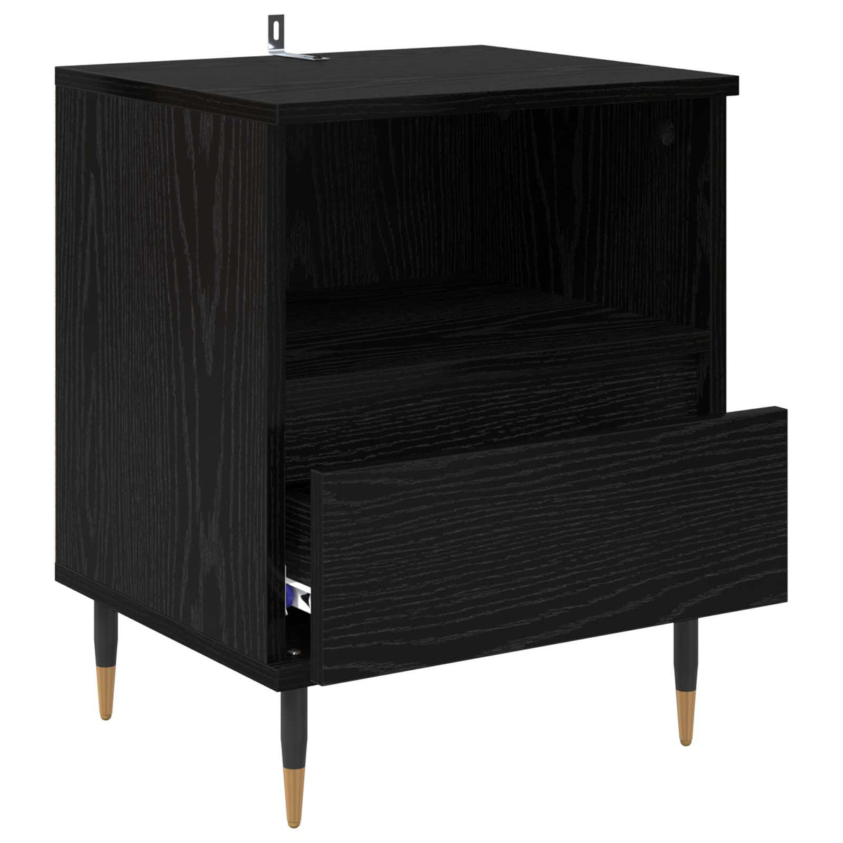 vidaXL Bedside Cabinet 2 pcs Black Oak 40 x 35 x 50 cm Engineered Wood