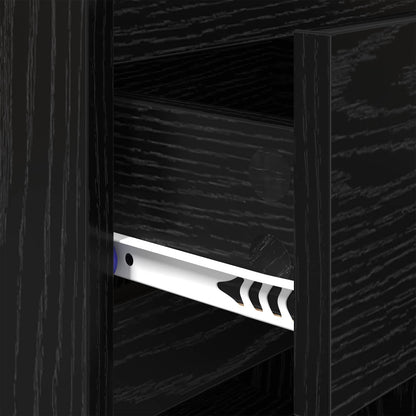 vidaXL Bedside Cabinet Black Oak 40 x 35 x 50 cm Engineered Wood