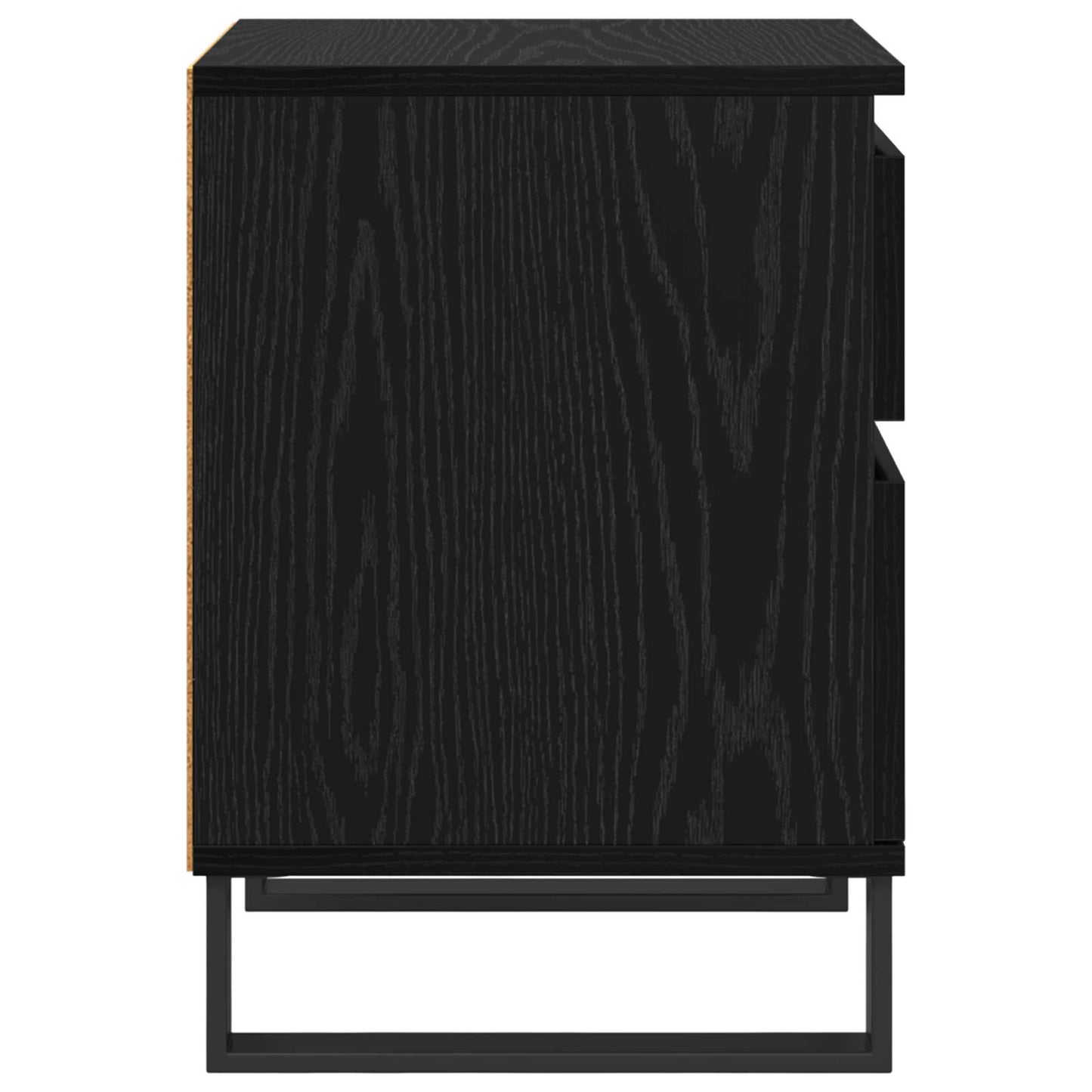 vidaXL Bedside Cabinet Black Oak 40 x 35 x 50 cm Engineered Wood