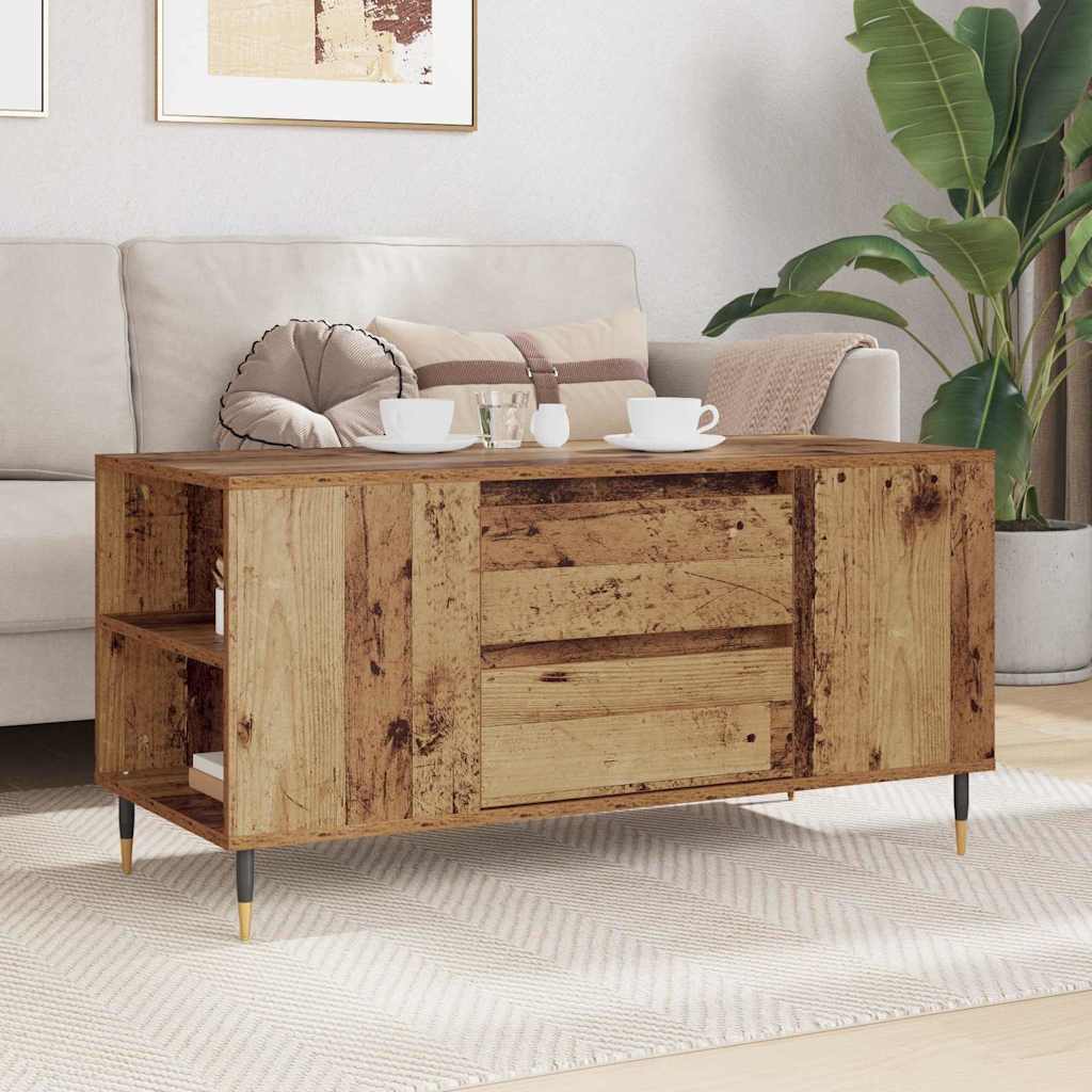 vidaXL Coffee Table Old Wood 102 x 44.5 x 50 cm Engineered Wood