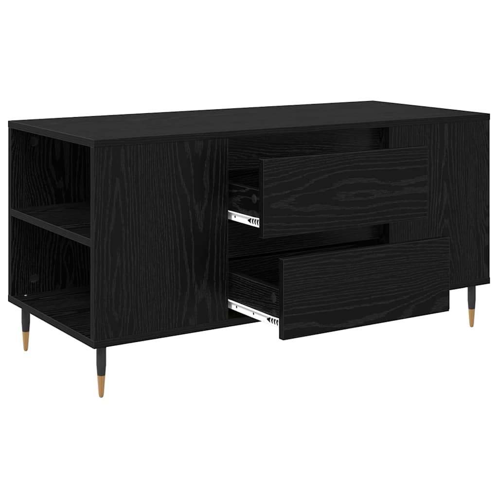 vidaXL Coffee Table Black Oak 102 x 44.5 x 50 cm Engineered Wood