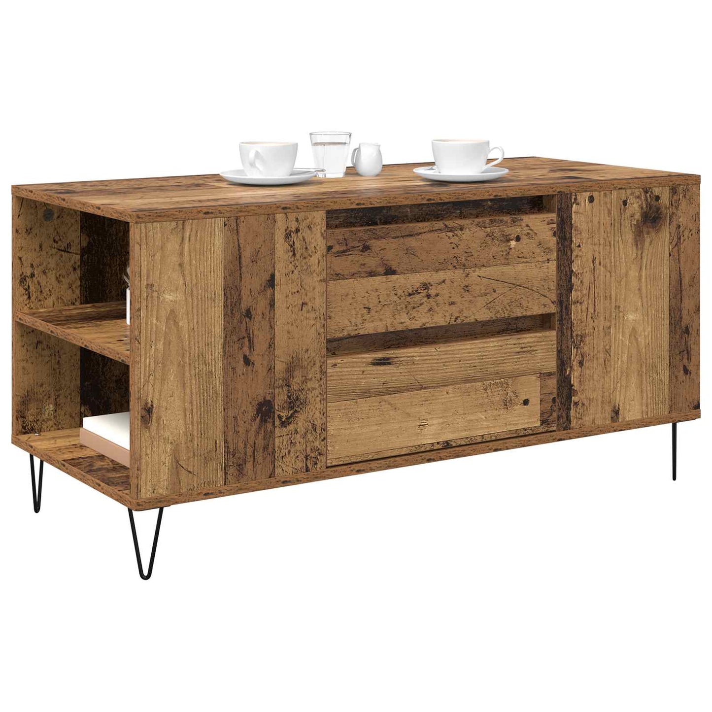vidaXL Coffee Table Old Wood 102 x 44.5 x 50 cm Engineered Wood