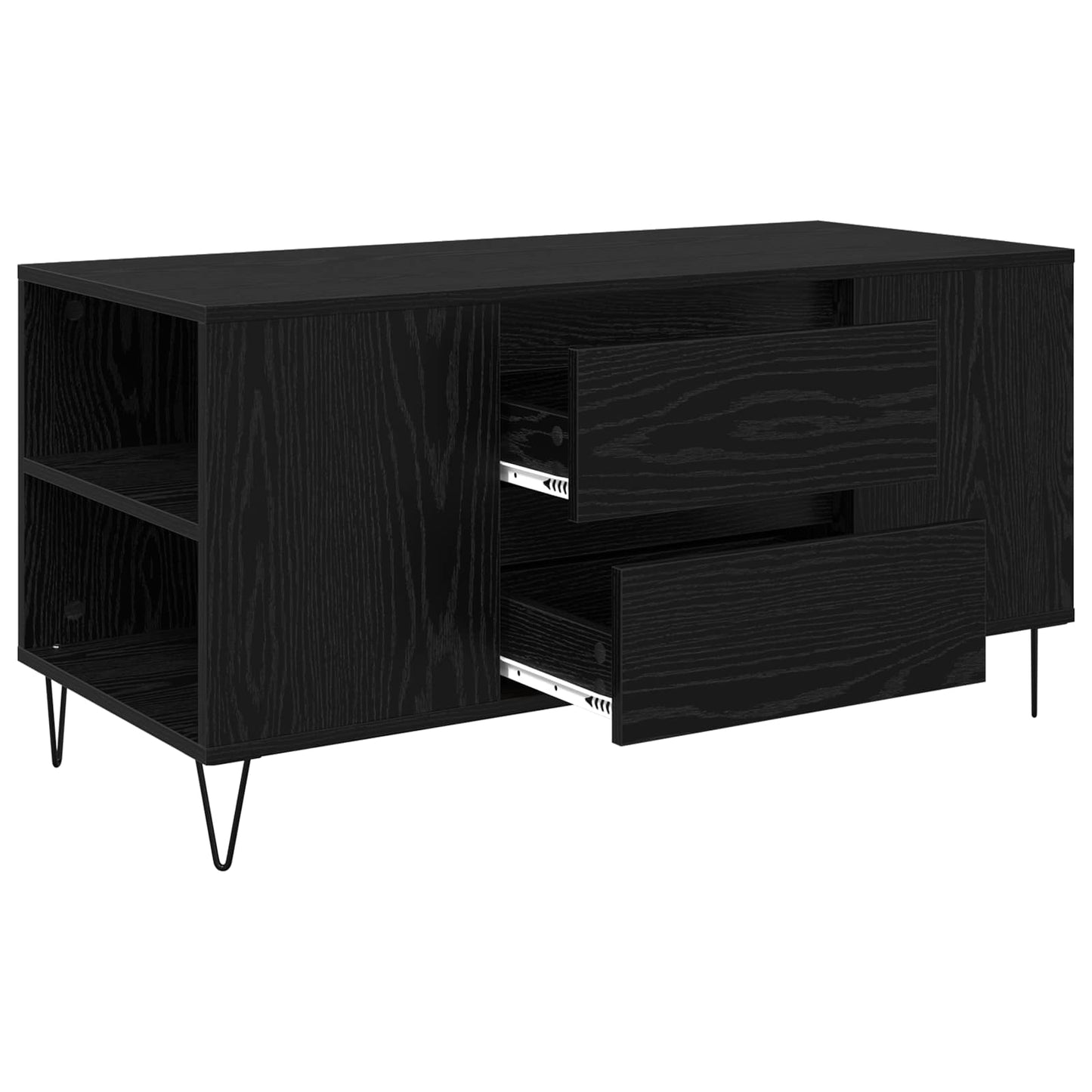 vidaXL Coffee Table Black Oak 102 x 44.5 x 50 cm Engineered Wood