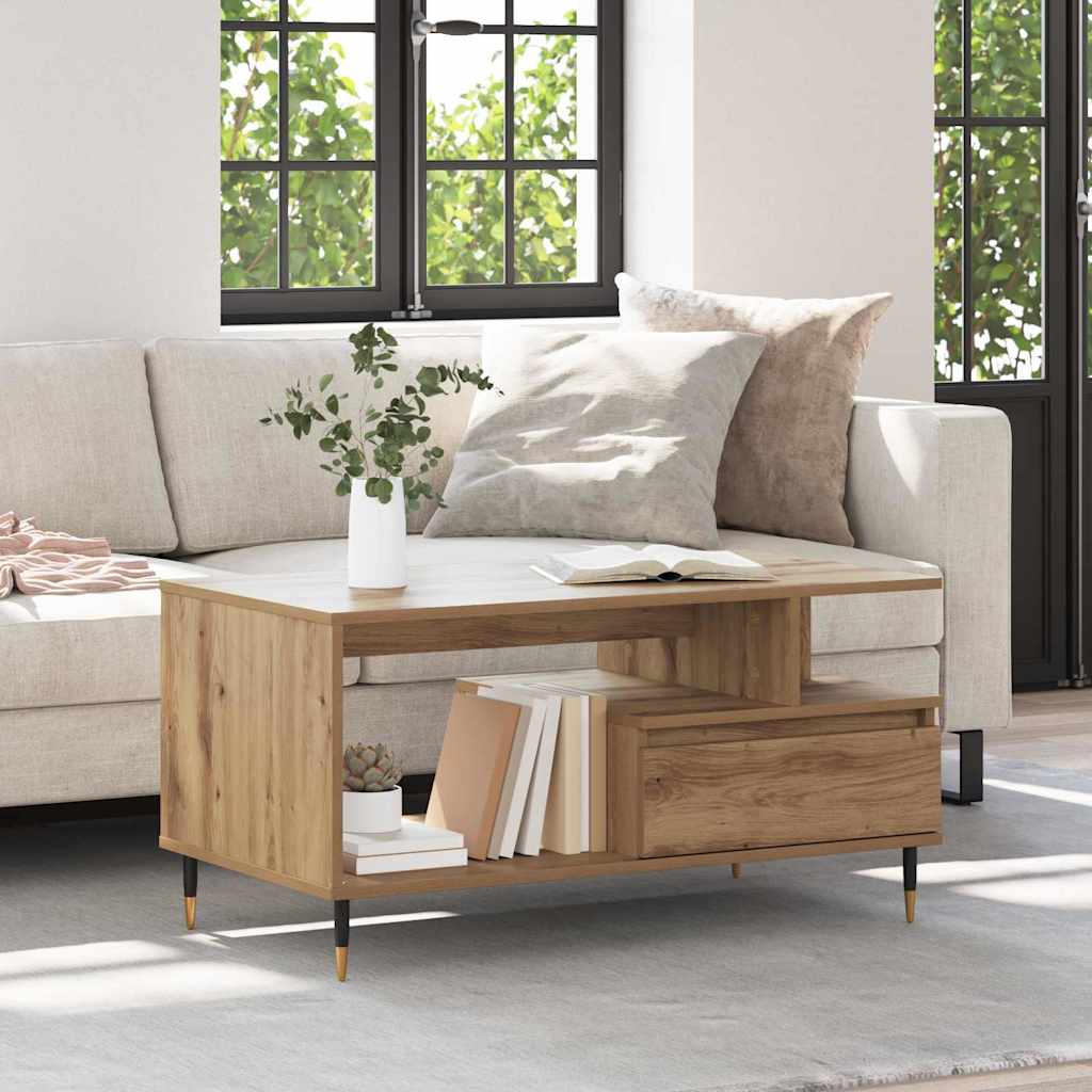 vidaXL Coffee Table Artisan Oak 90 x 49 x 45 cm Engineered Wood
