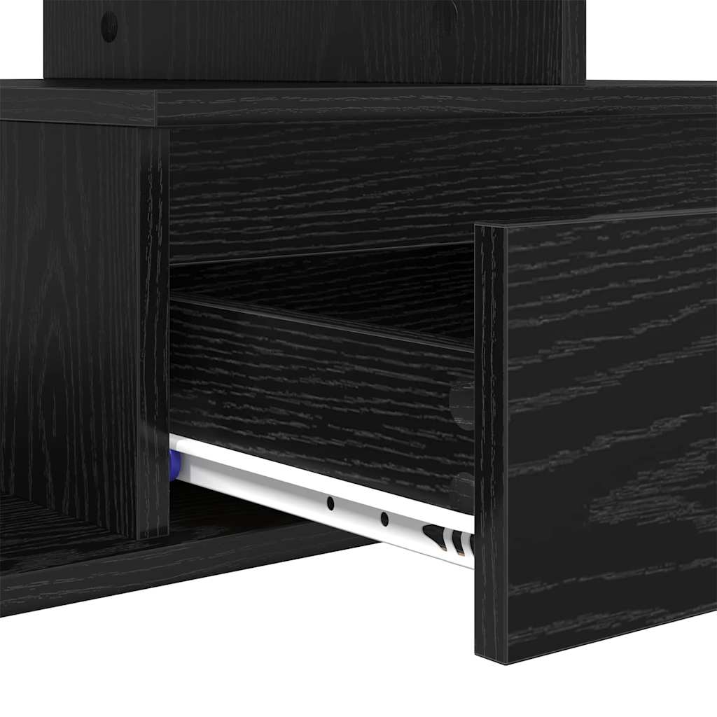 vidaXL Coffee Table Black Oak 90 x 49 x 45 cm Engineered Wood