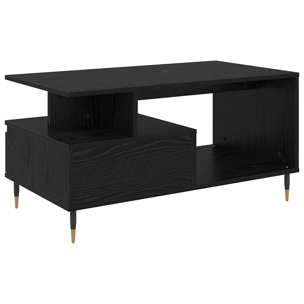 vidaXL Coffee Table Black Oak 90 x 49 x 45 cm Engineered Wood