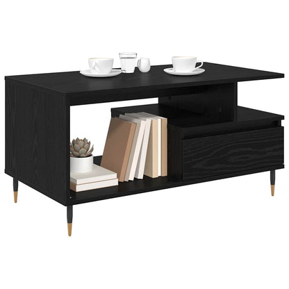 vidaXL Coffee Table Black Oak 90 x 49 x 45 cm Engineered Wood