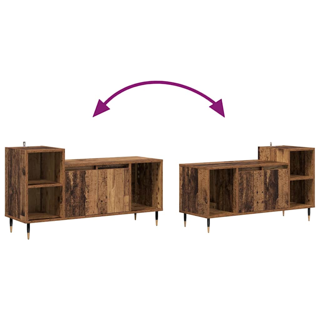 vidaXL TV Cabinet Old Wood 100 x 35 x 55 cm Engineered Wood
